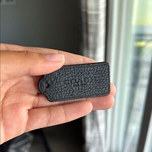Coach Black Leather Keychain/Bag Tag